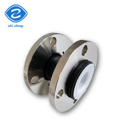 Junção de expansão de borracha de esfera única revestida com PTFE para ligação de flange e dobrabilidade